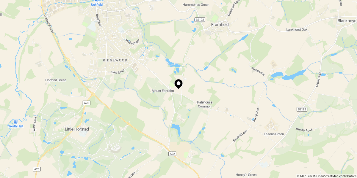 Approximate location of Barley Mow Park, Halland, Uckfield, East Sussex, TN22 5QL