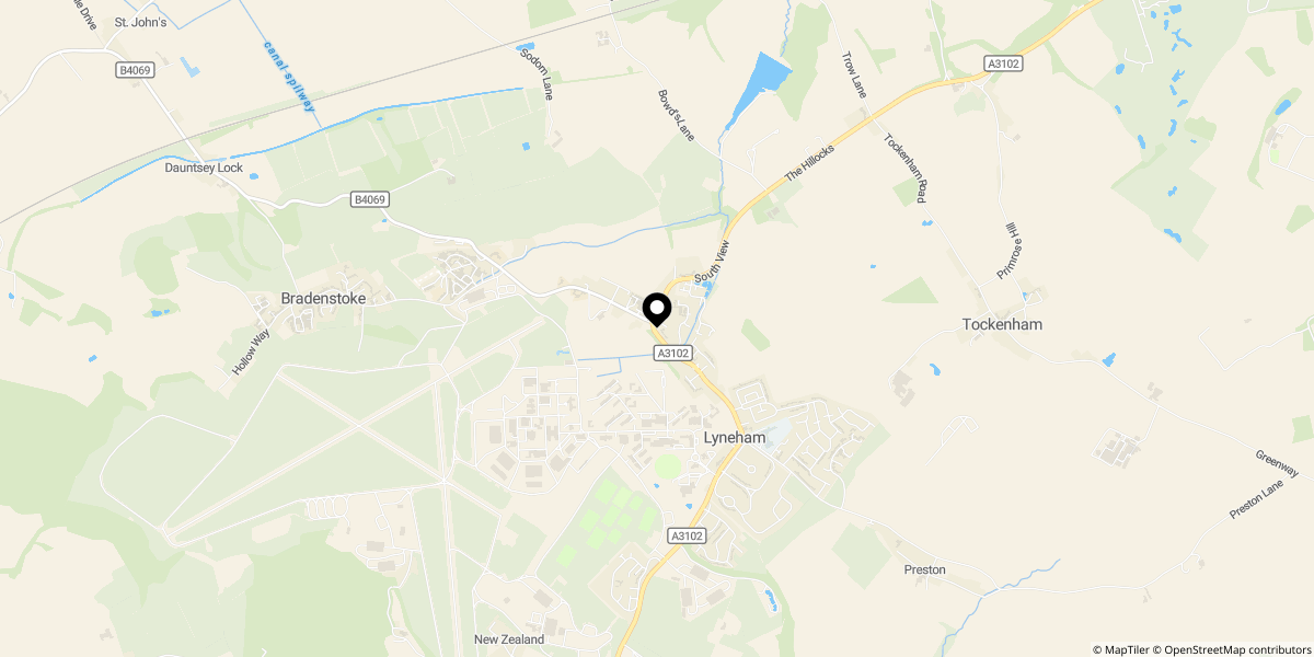 Approximate location of Greenfield Estate, Chippenham Rd, Lyneham, WIltshire