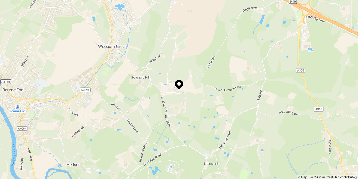 Approximate location of Odds Farm Park Estate, Wooburn Green, High Wycombe, BUCKS