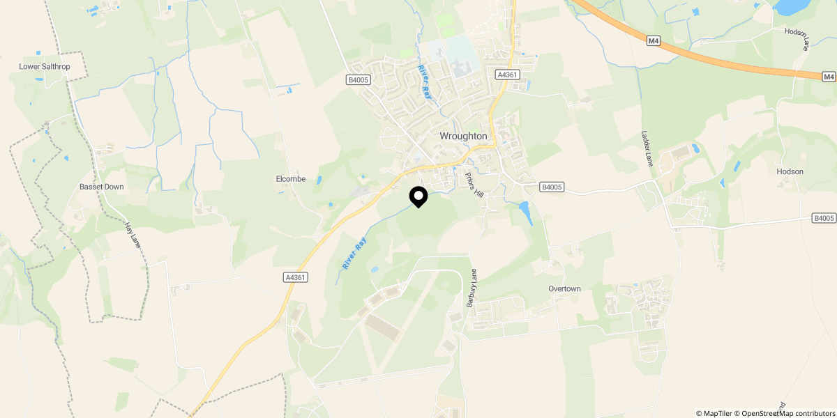 Approximate location of Brook Meadow, High Street, Wroughton,Wiltshire, SN4 9LA