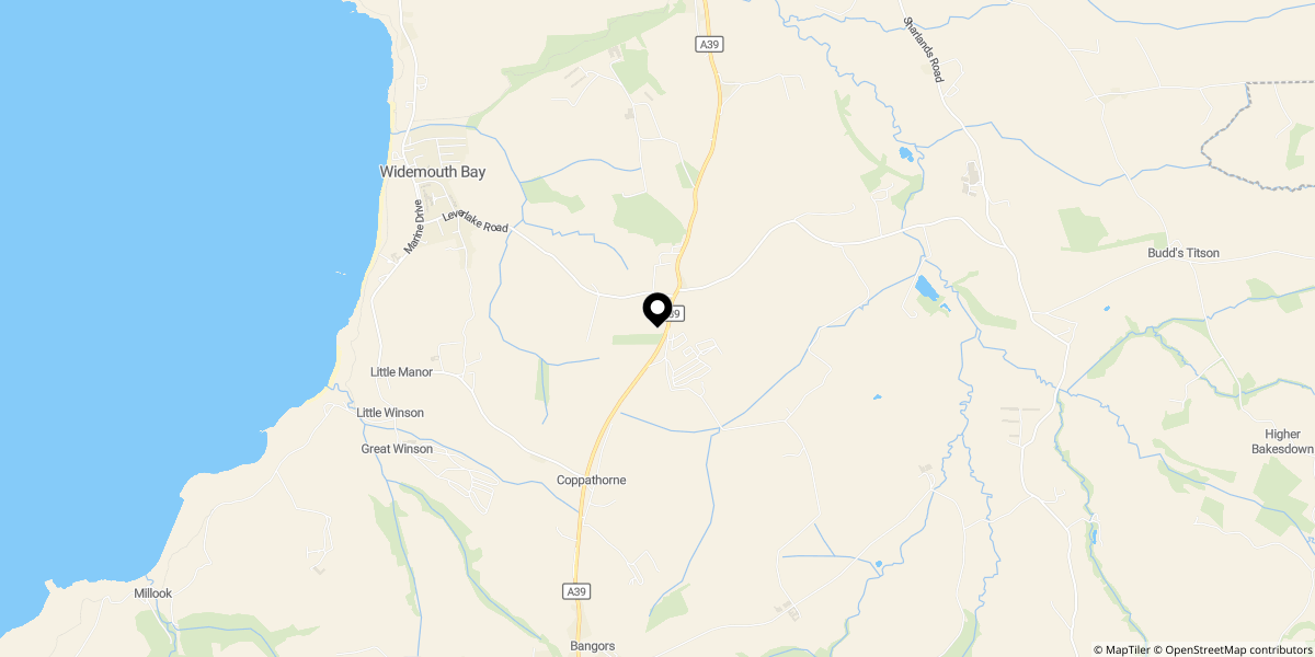 Approximate location of Catkin Close, Meadowlands Crt, Poundstock, Nr Bude, Cornwall, EX23 0FN