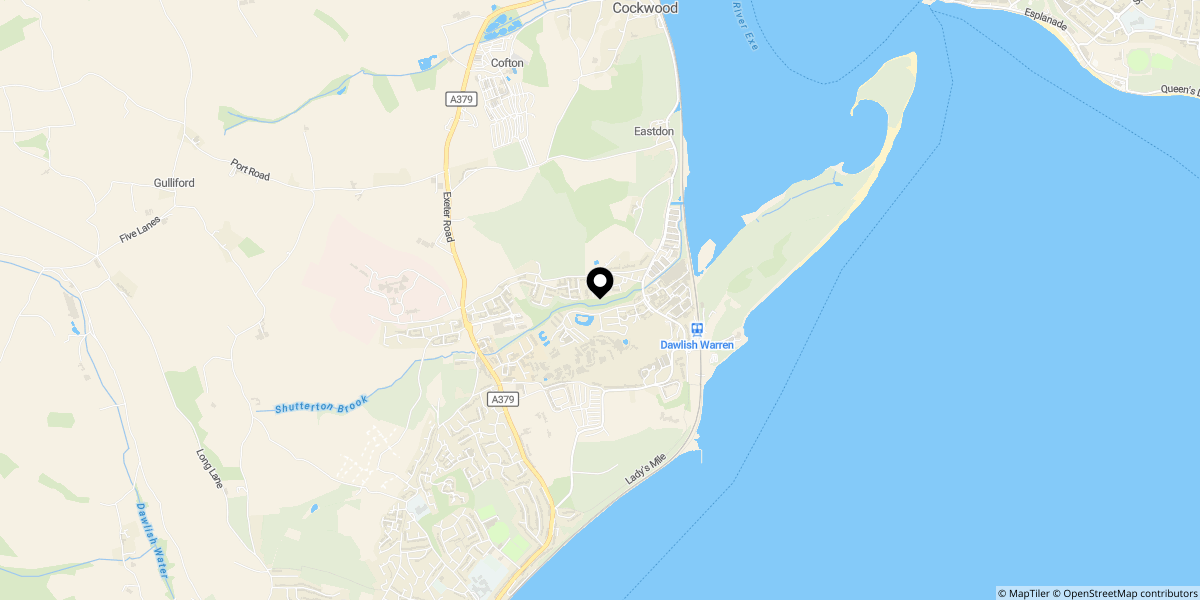 Approximate location of Beechwood Crescent, Hazelwood Park, Dawlish Warrren, Devon, EX7 0SW