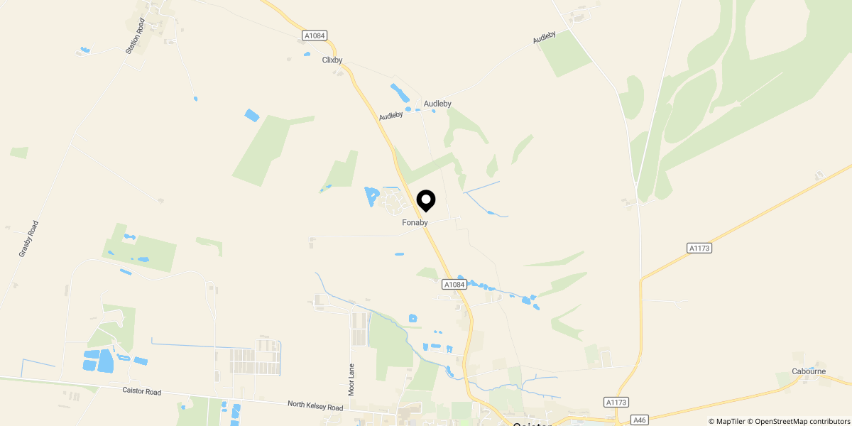 Approximate location of Wolds Retreat, Fonaby, Market Rasen, Lincolnshire, LN7 6RU
