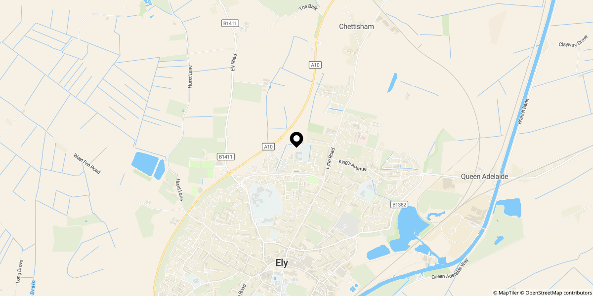 Approximate location of Bedwell Park, Bedwell Hey Lane, Witchford, Cambridgeshire, CB6 2FH