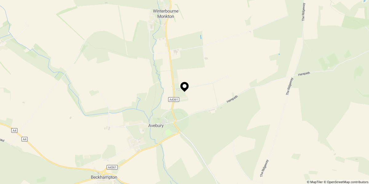 Approximate location of Avebury, Marlborough, Wiltshire, SN8 1RQ